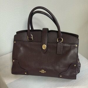Coach Mercer Satchel 30 in Oxblood Plum Grain Leather *LIKE NEW